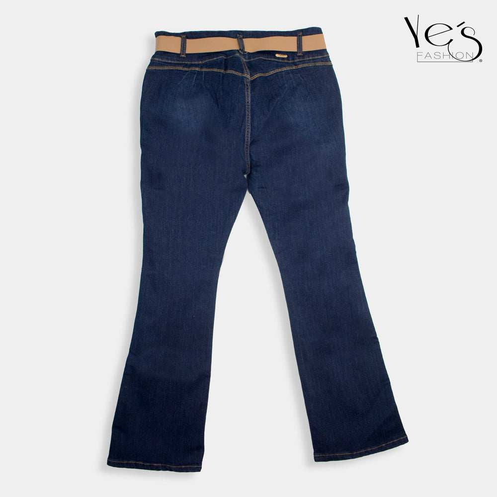 Jeans Acampanados Plus Size - Estilo Moderno con Basta Acampanada - (Color: Indigo )