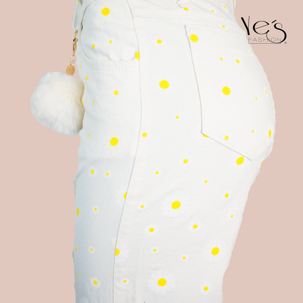 Jean para mujer ancho - Color: Blanco Crema (Wide Legs , Palazzo Collections)