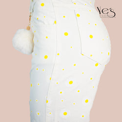 Jean para mujer ancho - Color: Blanco Crema (Wide Legs , Palazzo Collections)