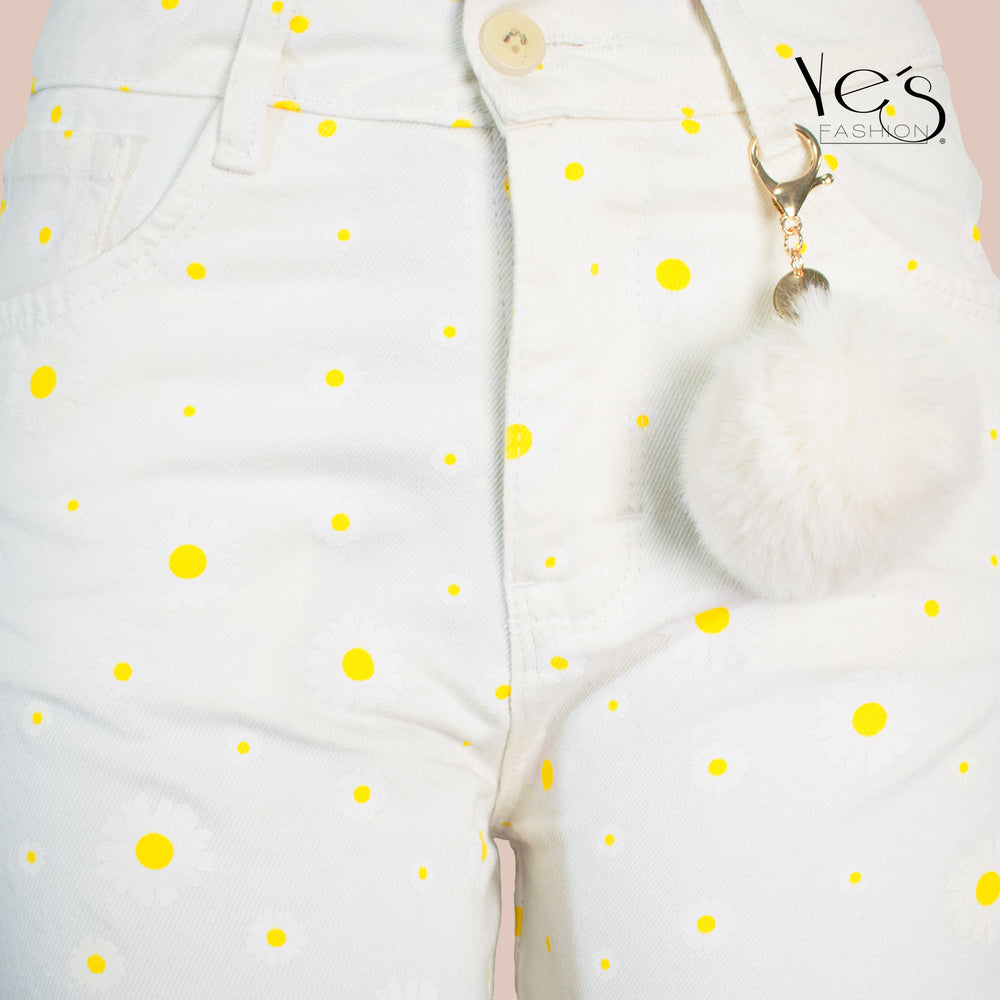 Jean para mujer ancho - Color: Blanco Crema (Wide Legs , Palazzo Collections)