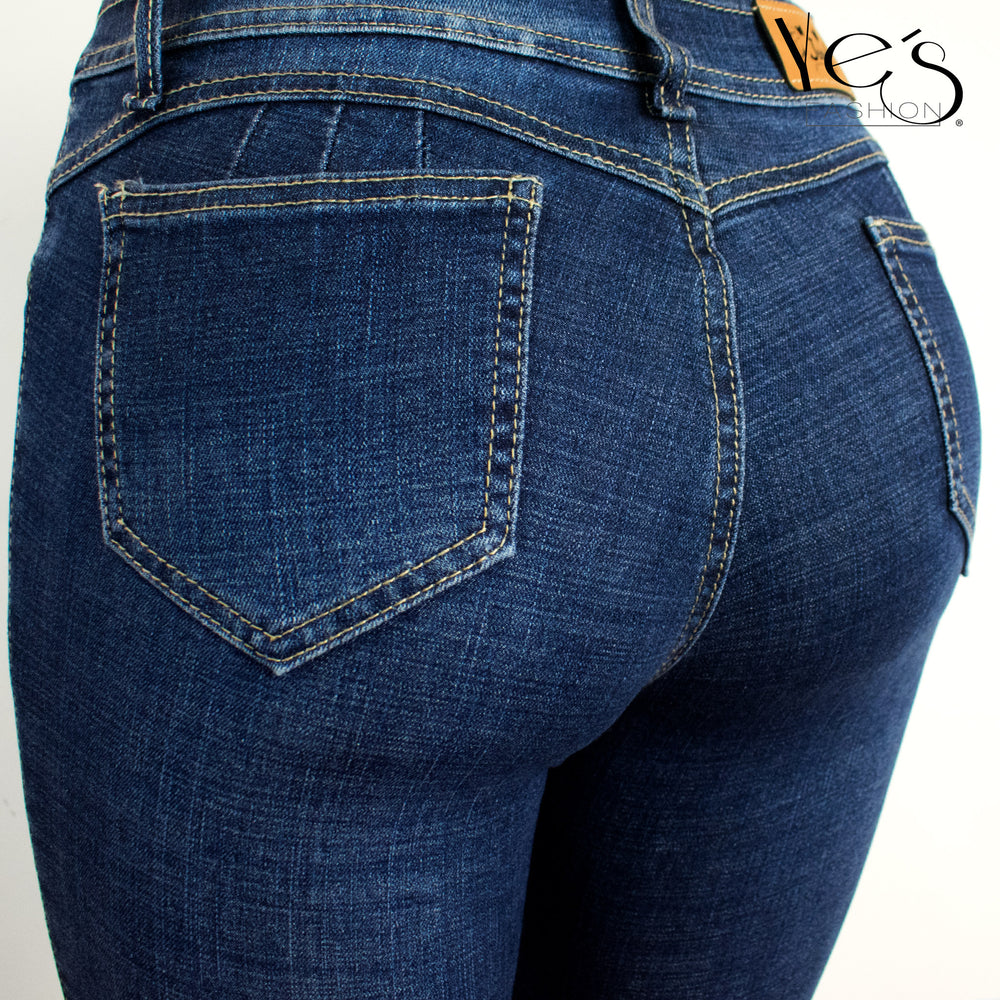 Jean de mujer de alta calidad - Azul Oscuro | Jeans con corte Push Up y tela SUPER STRETCH