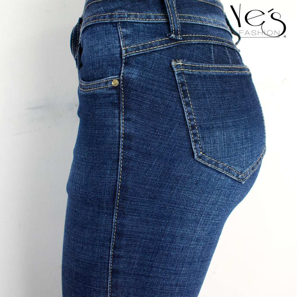 Jean de mujer de alta calidad - Azul Oscuro | Jeans con corte Push Up y tela SUPER STRETCH