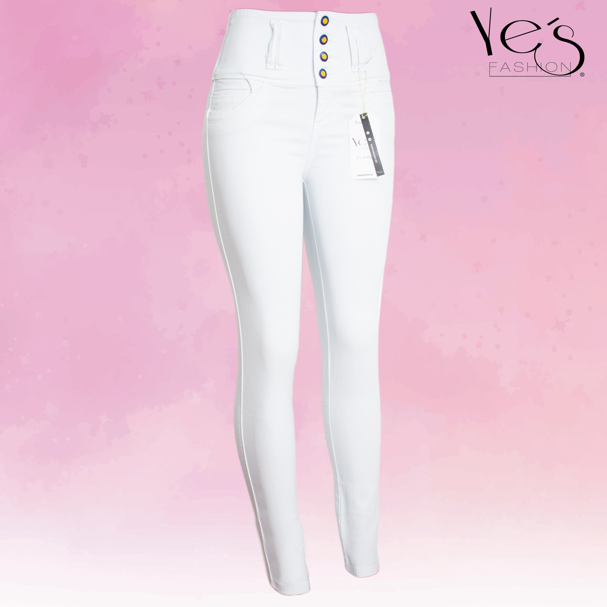 Jean para Mujer en 4 Botones - Blanco ( Linda Collection )