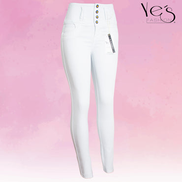 Jean para Mujer en 4 Botones - Blanco ( Linda Collection )