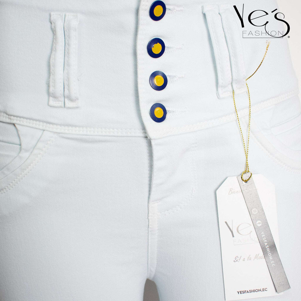 Jean para Mujer en 4 Botones - Blanco ( Linda Collection )