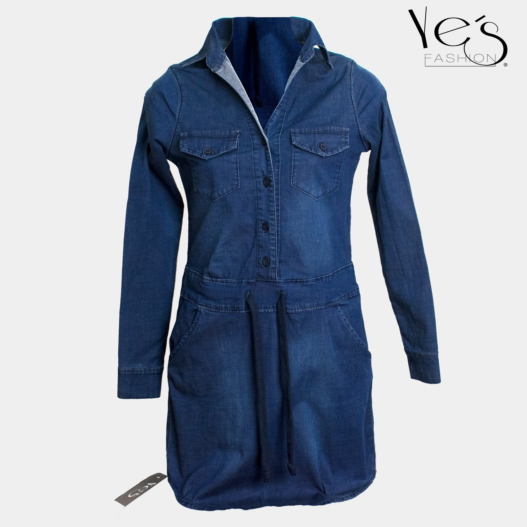 Vestido para Mujer tipo Jean - Color : Azul Oscuro- (Ilussion Collection)