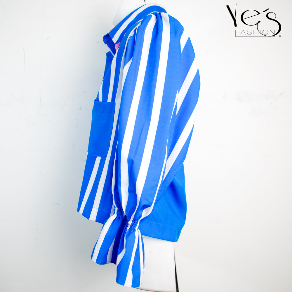 Blusa para Mujer - Azul Rayado - (Moda Poetica Collection)